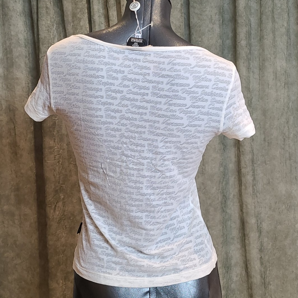 Versace white shirt Med. w/ logo in the fabric NWT - Picture 7 of 11